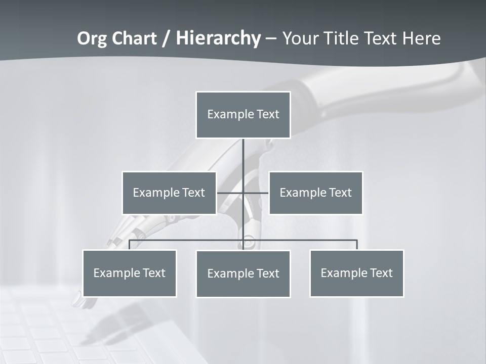 A Robotic Hand Holding A Computer Keyboard Powerpoint Presentation PowerPoint Template