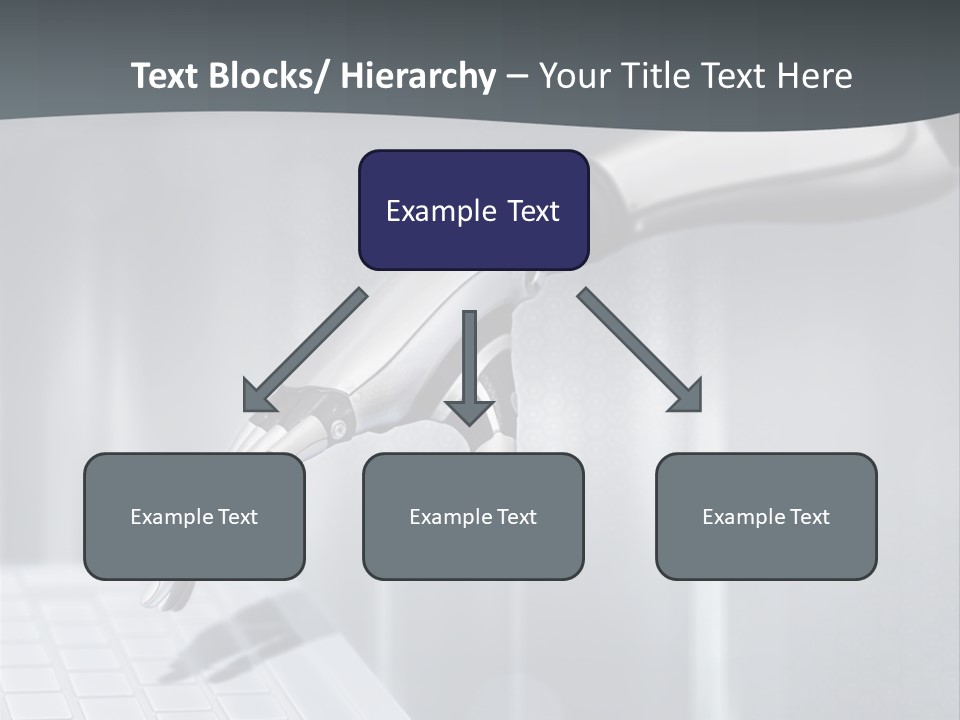 A Robotic Hand Holding A Computer Keyboard Powerpoint Presentation PowerPoint Template