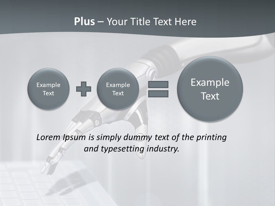 A Robotic Hand Holding A Computer Keyboard Powerpoint Presentation PowerPoint Template