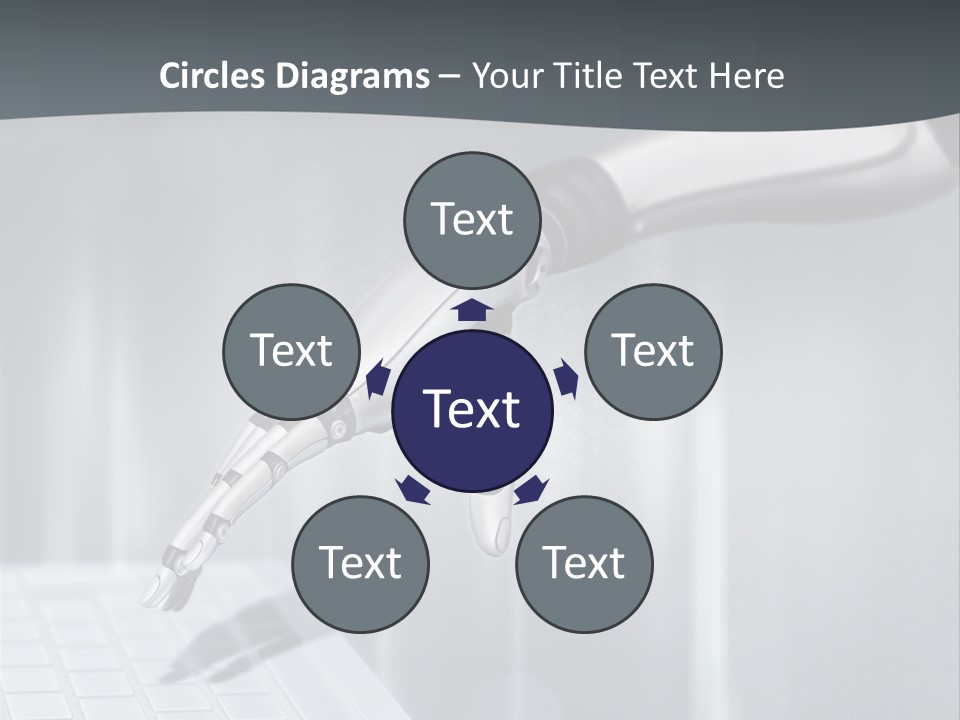 A Robotic Hand Holding A Computer Keyboard Powerpoint Presentation PowerPoint Template