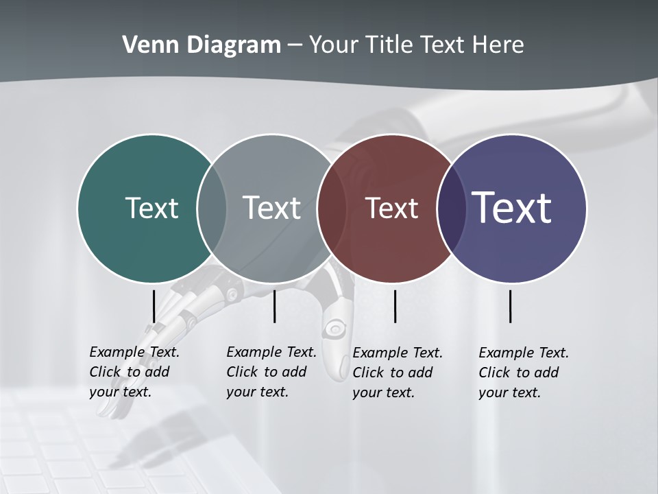 A Robotic Hand Holding A Computer Keyboard Powerpoint Presentation PowerPoint Template