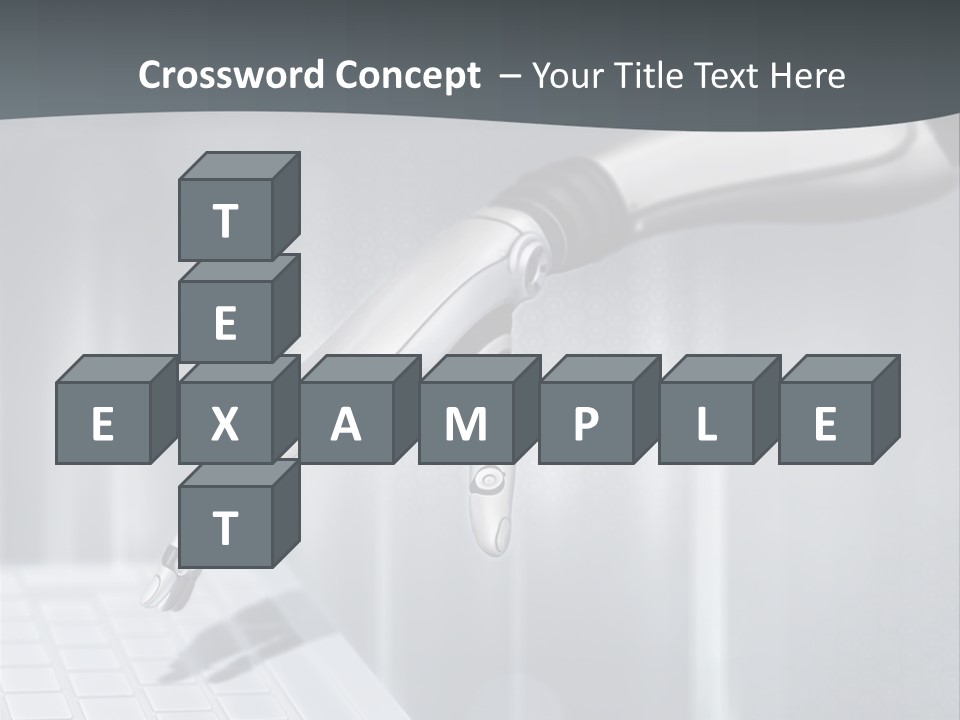 A Robotic Hand Holding A Computer Keyboard Powerpoint Presentation PowerPoint Template