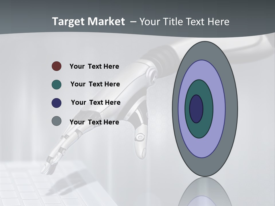 A Robotic Hand Holding A Computer Keyboard Powerpoint Presentation PowerPoint Template