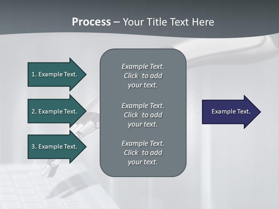 A Robotic Hand Holding A Computer Keyboard Powerpoint Presentation PowerPoint Template