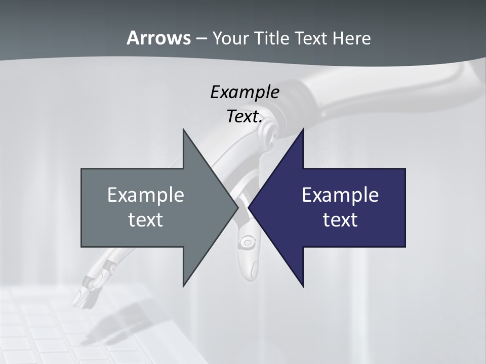 A Robotic Hand Holding A Computer Keyboard Powerpoint Presentation PowerPoint Template