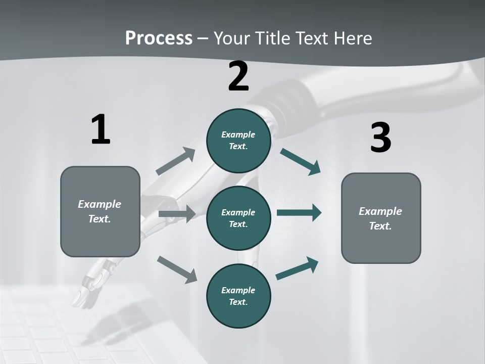 A Robotic Hand Holding A Computer Keyboard Powerpoint Presentation PowerPoint Template