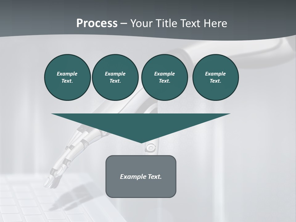 A Robotic Hand Holding A Computer Keyboard Powerpoint Presentation PowerPoint Template