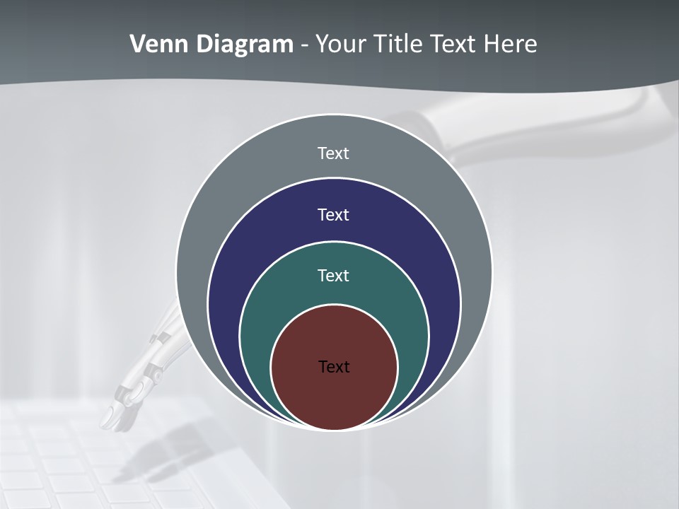 A Robotic Hand Holding A Computer Keyboard Powerpoint Presentation PowerPoint Template