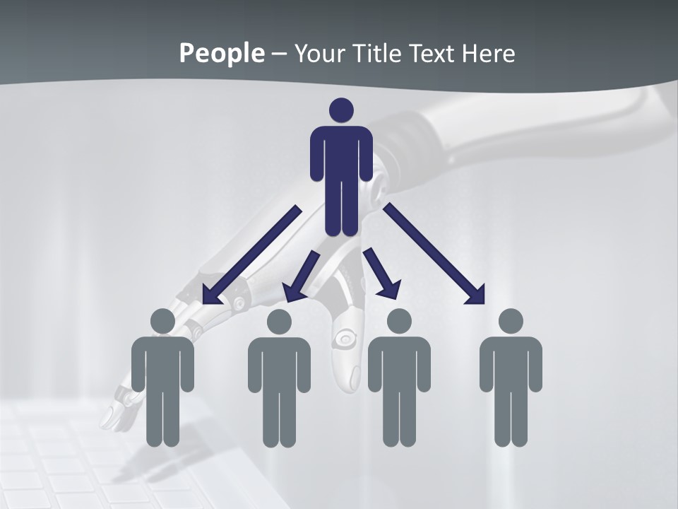 A Robotic Hand Holding A Computer Keyboard Powerpoint Presentation PowerPoint Template