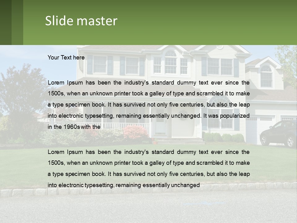 A House With A Car Parked In Front Of It PowerPoint Template