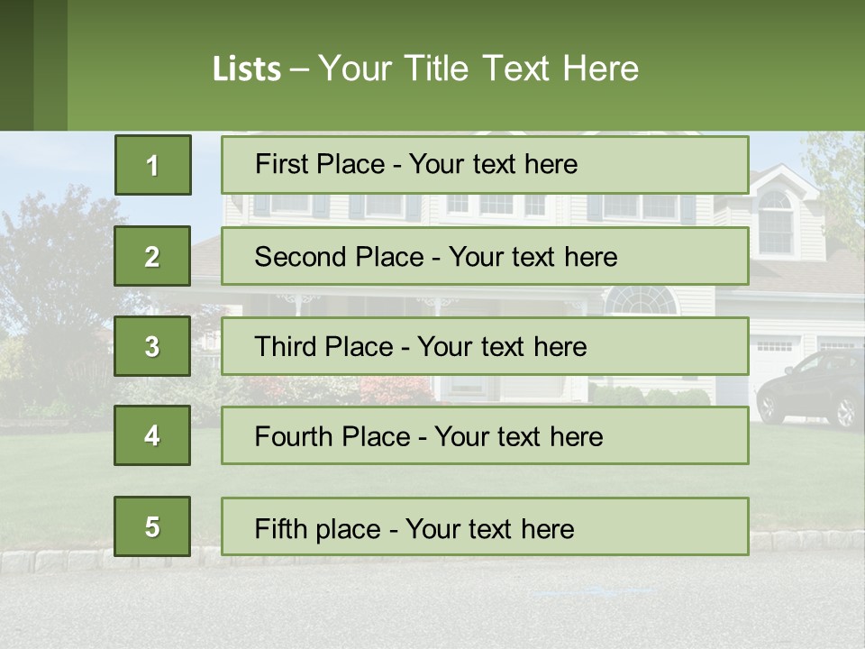 A House With A Car Parked In Front Of It PowerPoint Template