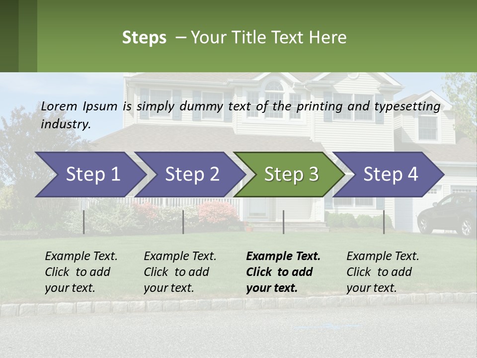 A House With A Car Parked In Front Of It PowerPoint Template