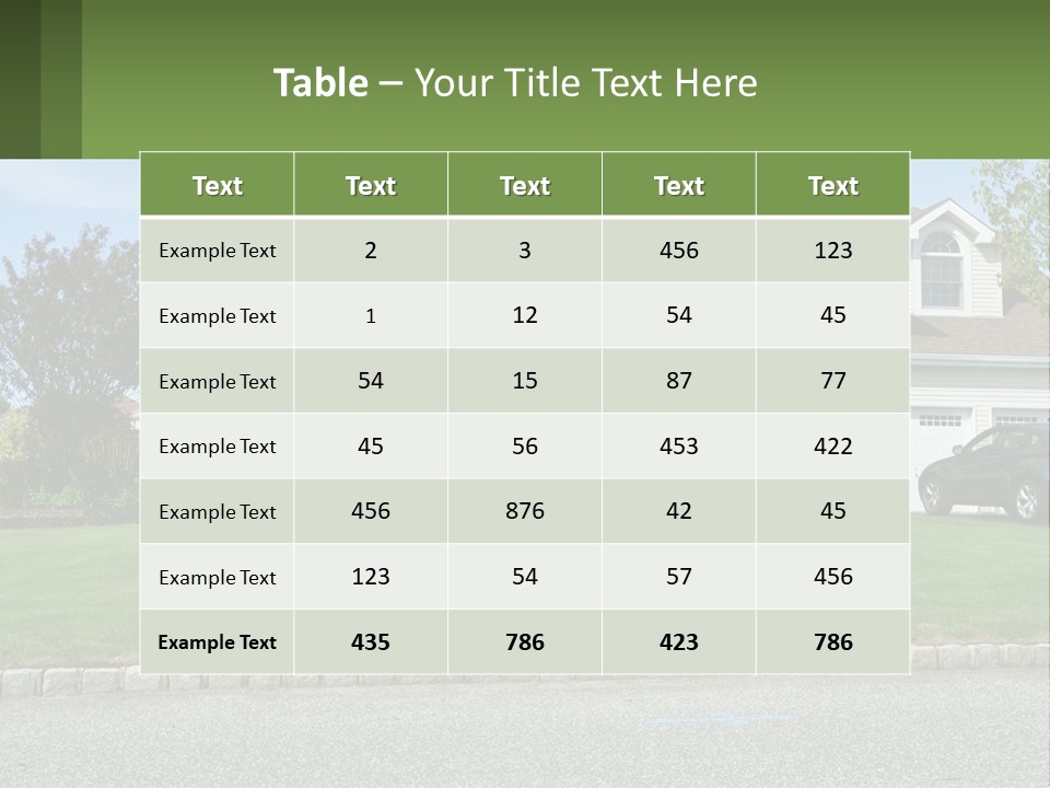 A House With A Car Parked In Front Of It PowerPoint Template