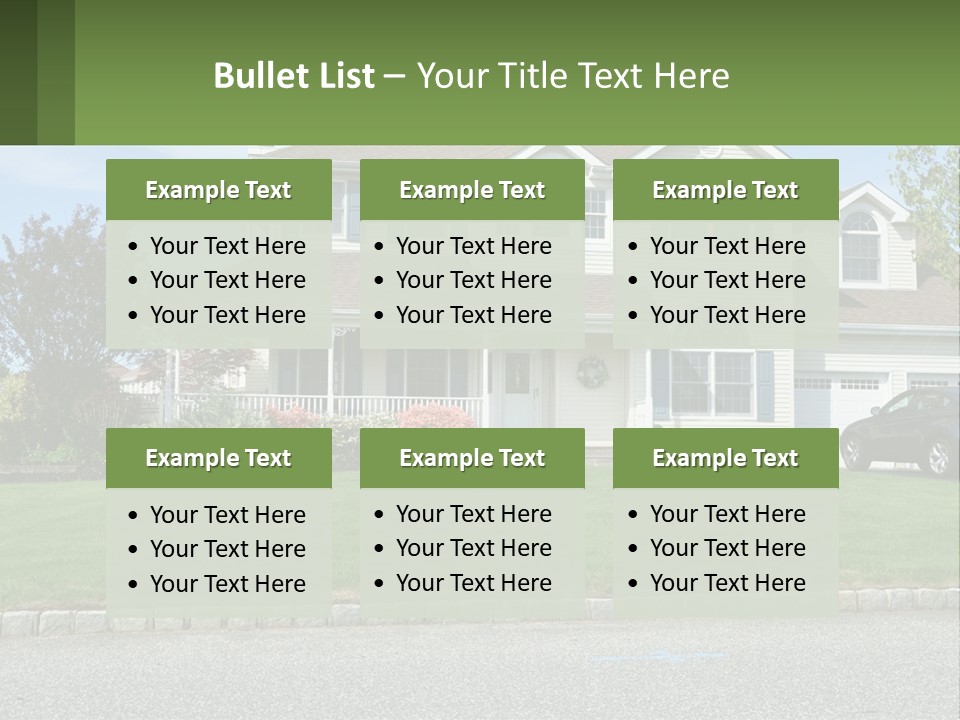 A House With A Car Parked In Front Of It PowerPoint Template