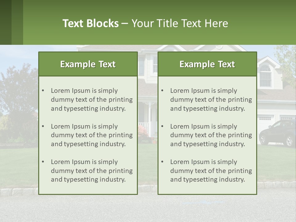 A House With A Car Parked In Front Of It PowerPoint Template
