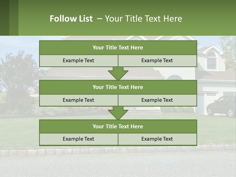 A House With A Car Parked In Front Of It PowerPoint Template