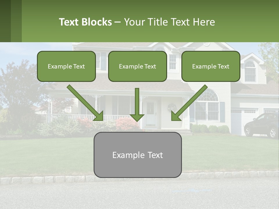 A House With A Car Parked In Front Of It PowerPoint Template