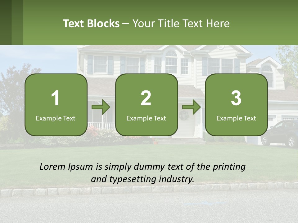 A House With A Car Parked In Front Of It PowerPoint Template