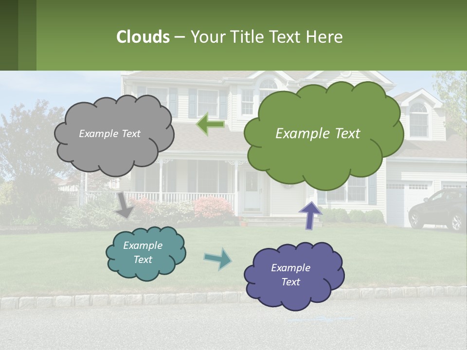 A House With A Car Parked In Front Of It PowerPoint Template