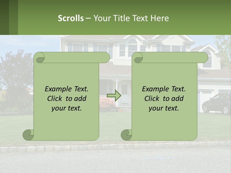 A House With A Car Parked In Front Of It PowerPoint Template
