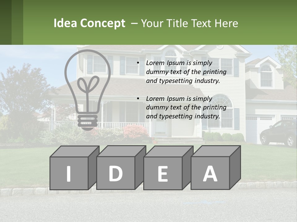 A House With A Car Parked In Front Of It PowerPoint Template