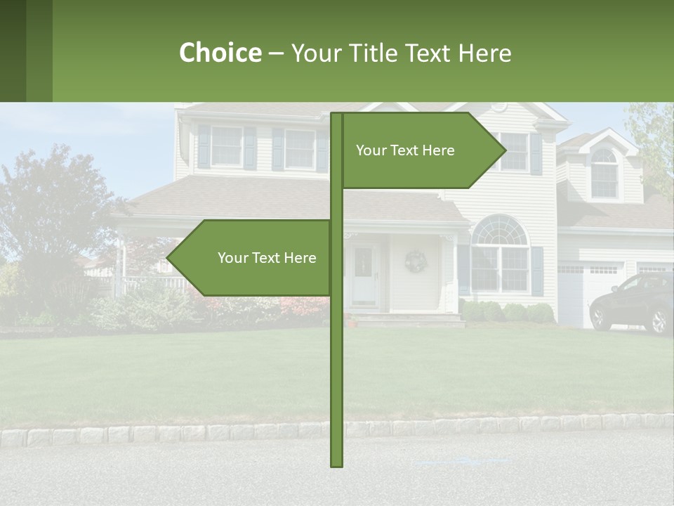 A House With A Car Parked In Front Of It PowerPoint Template