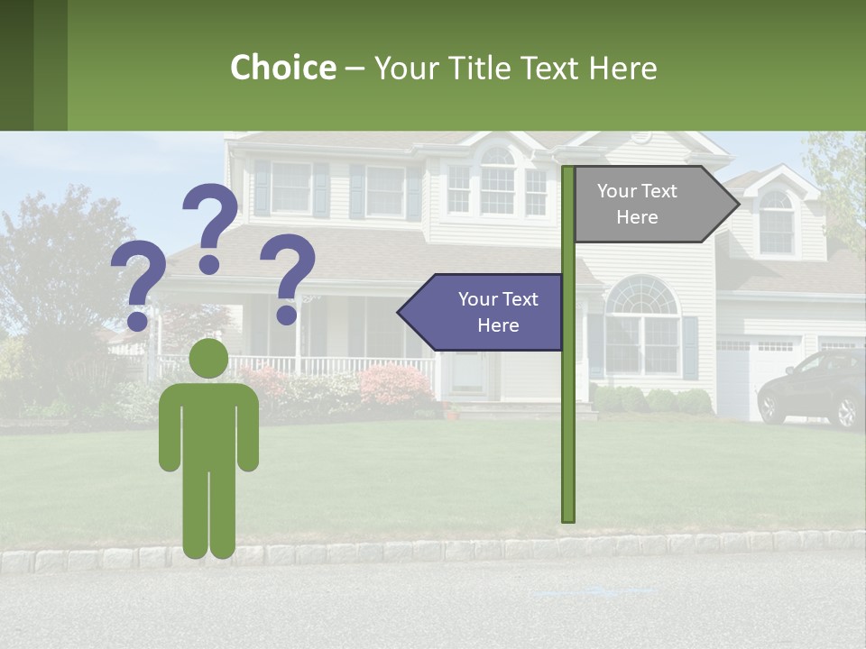 A House With A Car Parked In Front Of It PowerPoint Template