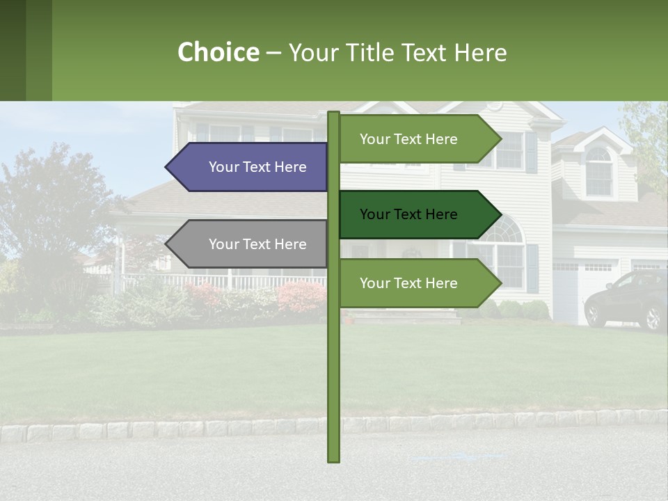 A House With A Car Parked In Front Of It PowerPoint Template