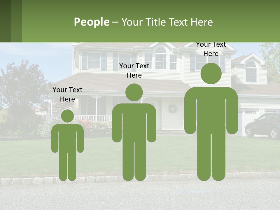 A House With A Car Parked In Front Of It PowerPoint Template