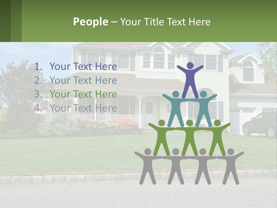 A House With A Car Parked In Front Of It PowerPoint Template