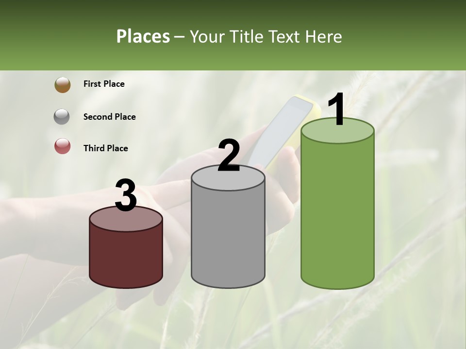 A Person Holding A Cell Phone In Their Hand PowerPoint Template