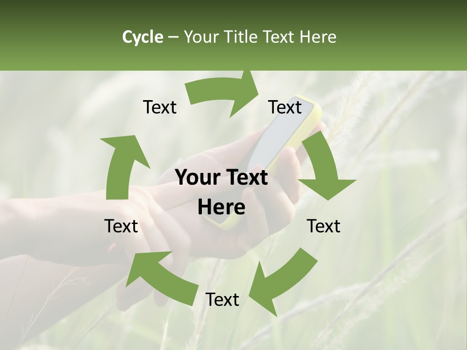 A Person Holding A Cell Phone In Their Hand PowerPoint Template