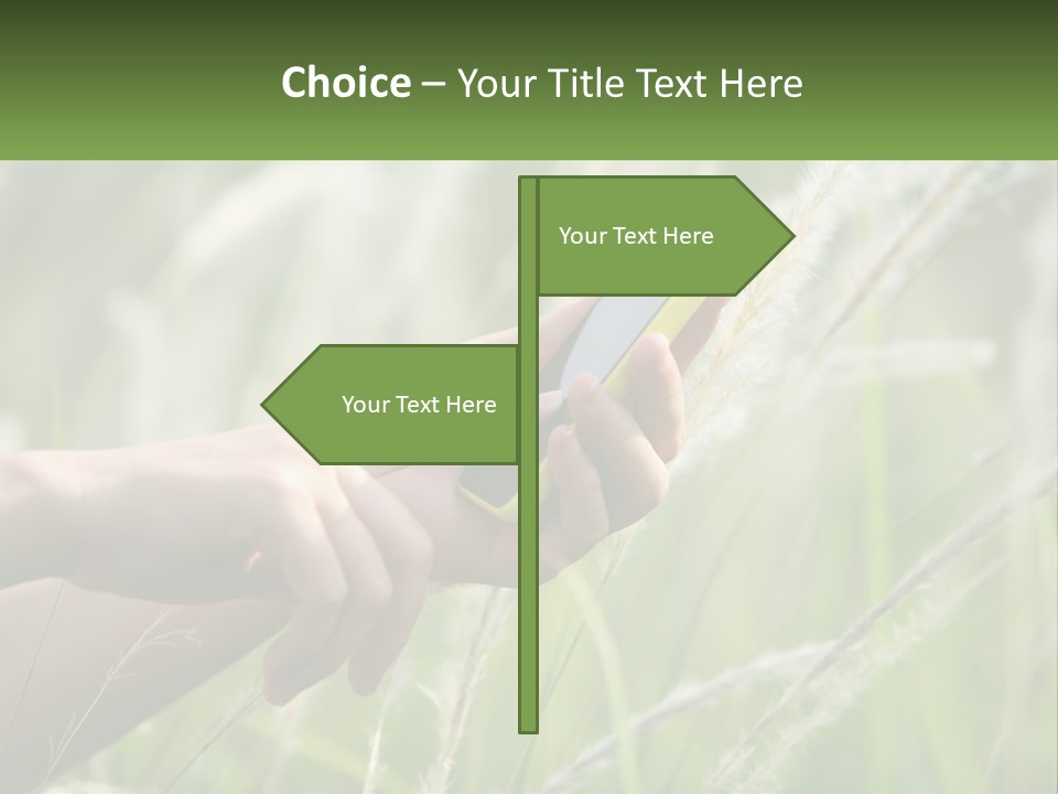 A Person Holding A Cell Phone In Their Hand PowerPoint Template