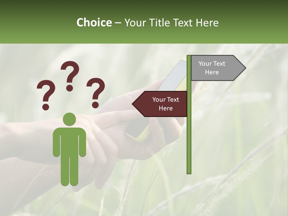 A Person Holding A Cell Phone In Their Hand PowerPoint Template