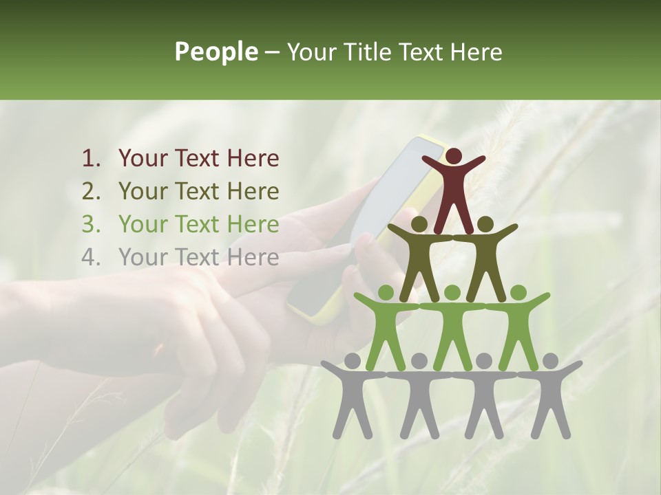 A Person Holding A Cell Phone In Their Hand PowerPoint Template