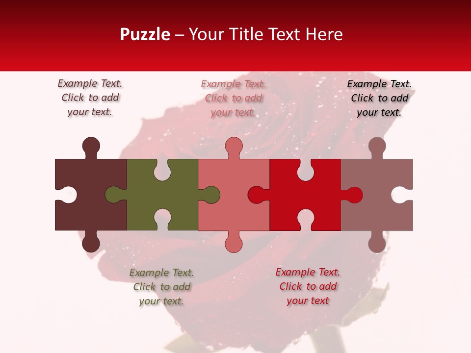 A Red Rose With Drops Of Water On It PowerPoint Template