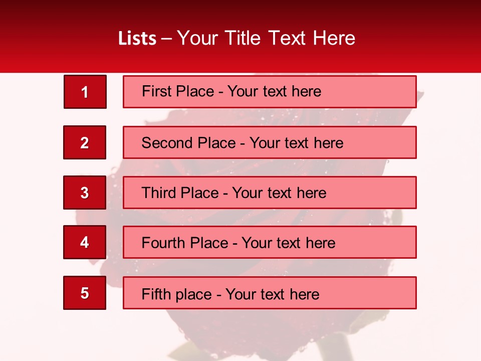 A Red Rose With Drops Of Water On It PowerPoint Template