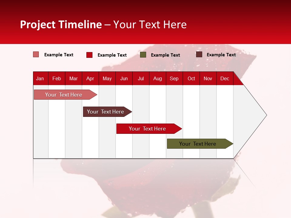 A Red Rose With Drops Of Water On It PowerPoint Template