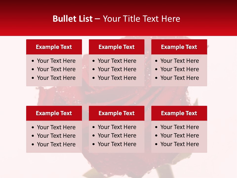 A Red Rose With Drops Of Water On It PowerPoint Template