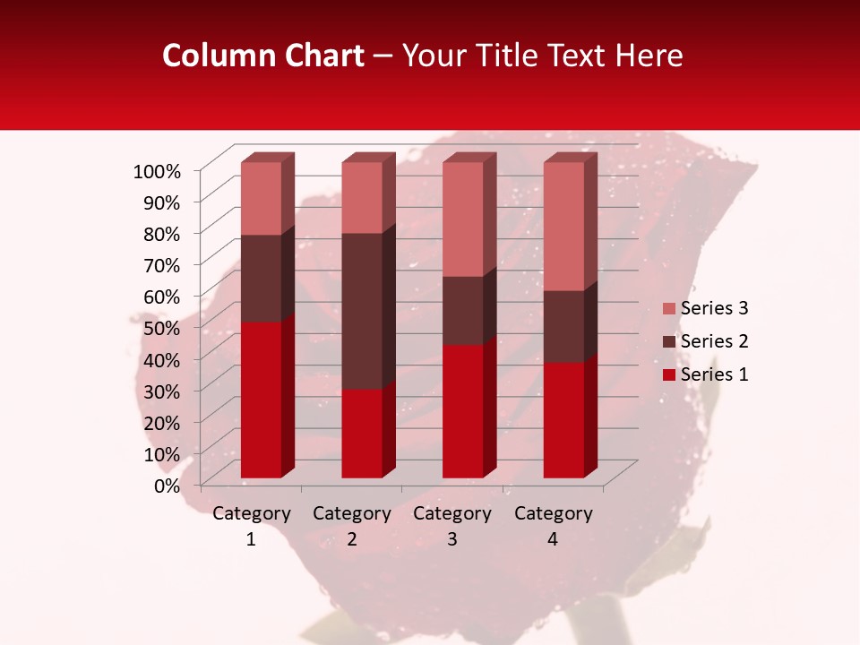 A Red Rose With Drops Of Water On It PowerPoint Template