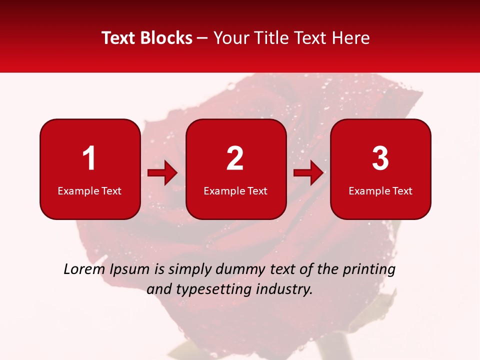 A Red Rose With Drops Of Water On It PowerPoint Template