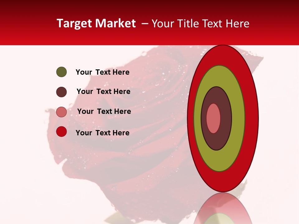 A Red Rose With Drops Of Water On It PowerPoint Template