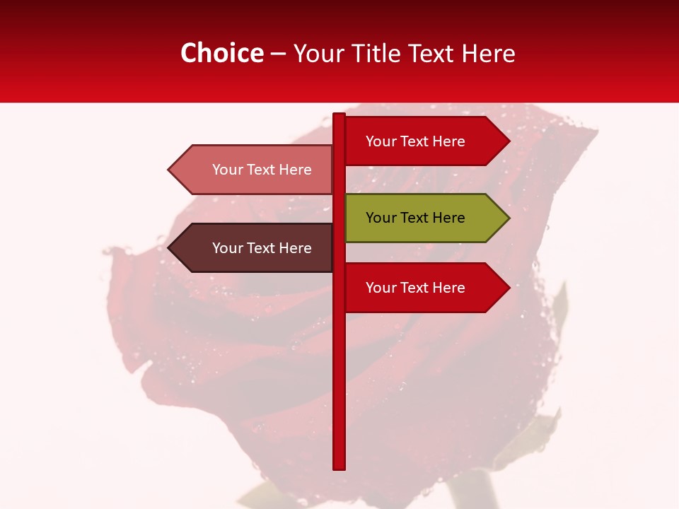 A Red Rose With Drops Of Water On It PowerPoint Template