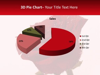 A Red Rose With Drops Of Water On It PowerPoint Template