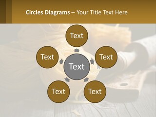 A Wooden Table Topped With Lots Of Pasta PowerPoint Template