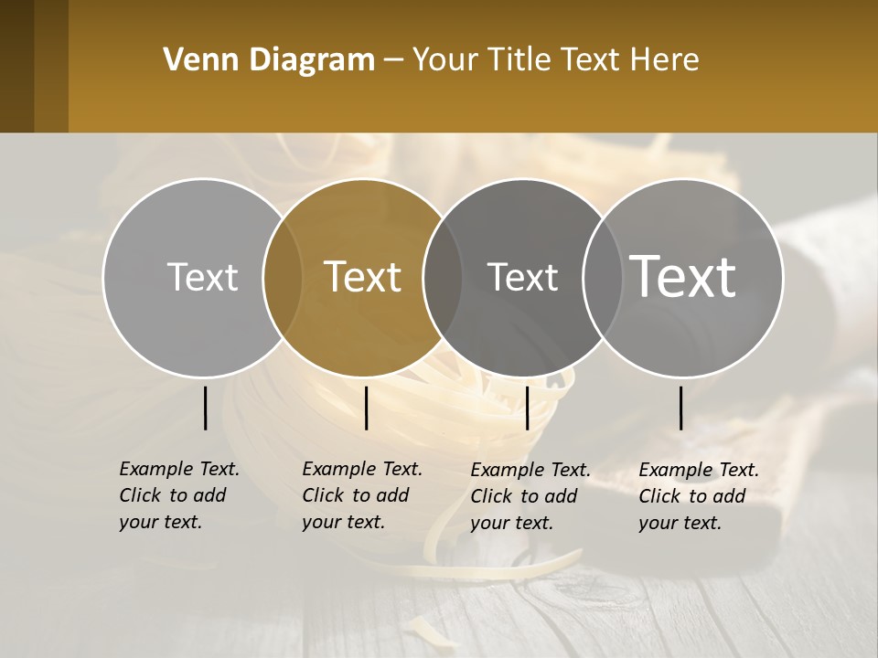 A Wooden Table Topped With Lots Of Pasta PowerPoint Template