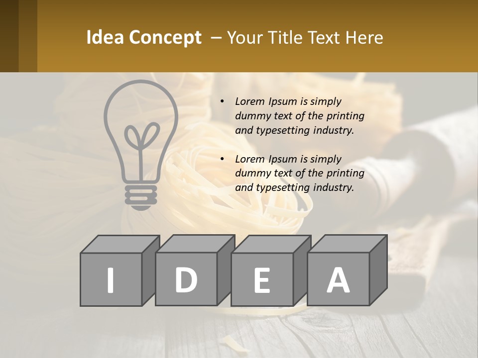 A Wooden Table Topped With Lots Of Pasta PowerPoint Template