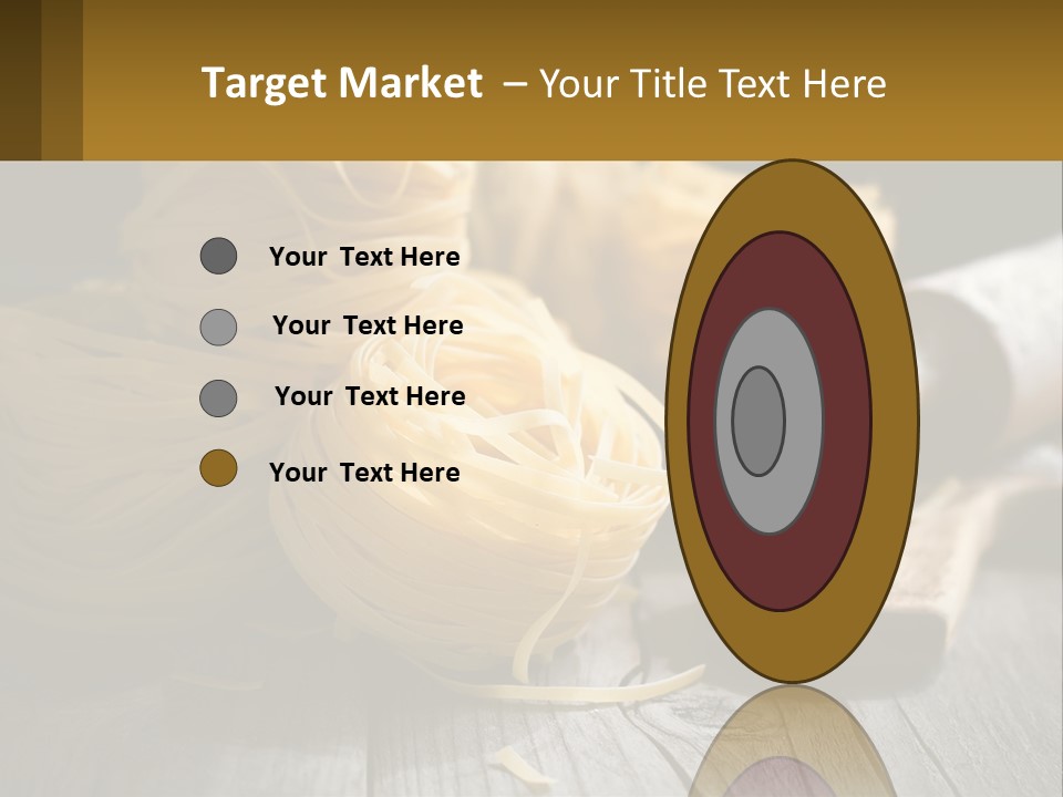 A Wooden Table Topped With Lots Of Pasta PowerPoint Template