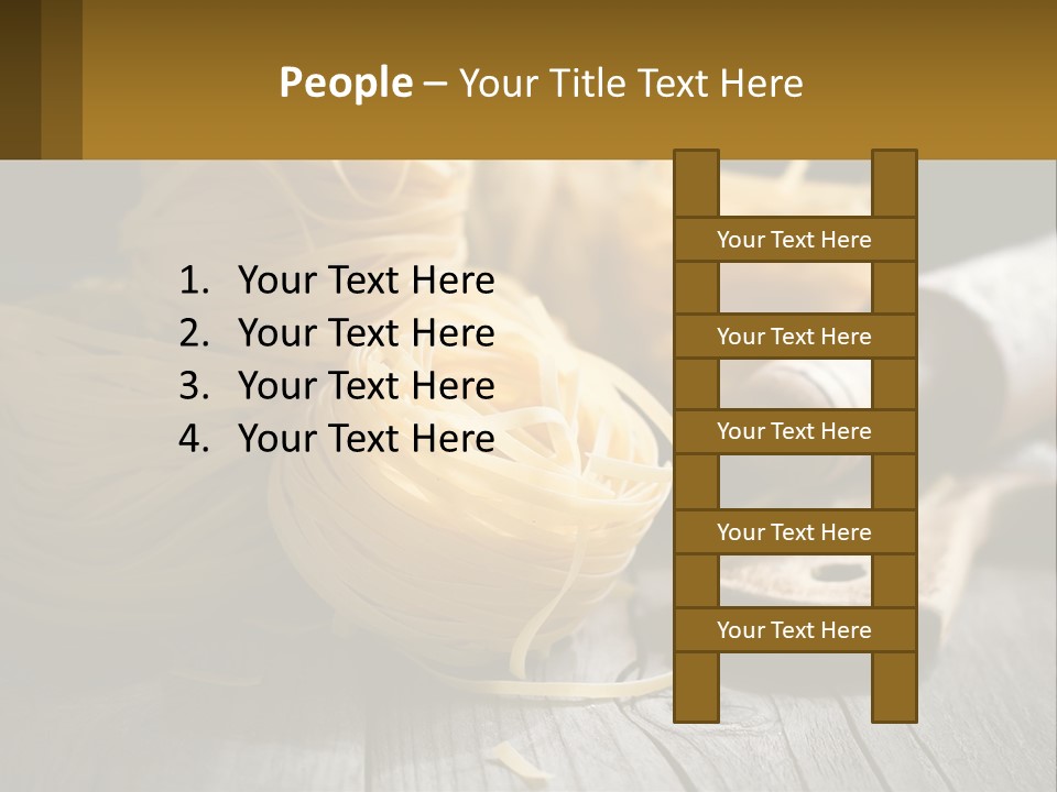 A Wooden Table Topped With Lots Of Pasta PowerPoint Template