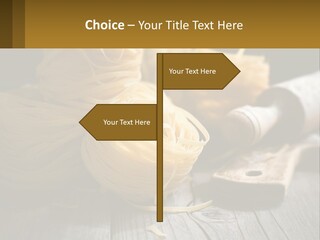 A Wooden Table Topped With Lots Of Pasta PowerPoint Template